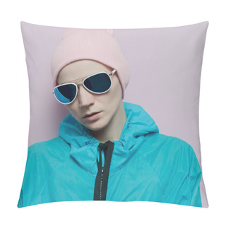 Personality  Girl Style Urban Hipster Fashion Accessories Cap And Sunglasses Pillow Covers