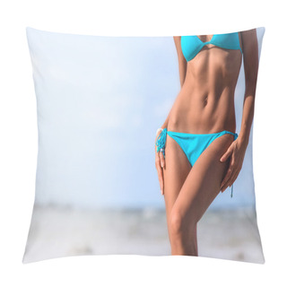 Personality  Woman In Bikini Ob Beach Pillow Covers