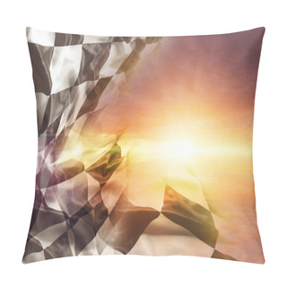 Personality  Checkered Flag And Sun Pillow Covers