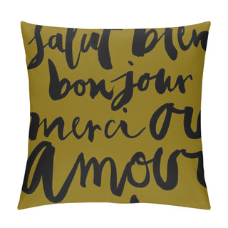 Personality  Seamless Pattern Of French Words Pillow Covers