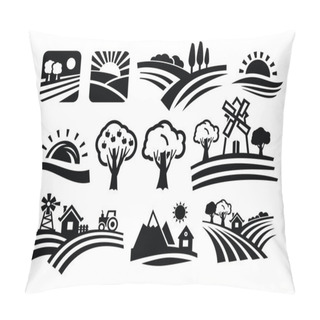 Personality  Vector Nature Icons Pillow Covers