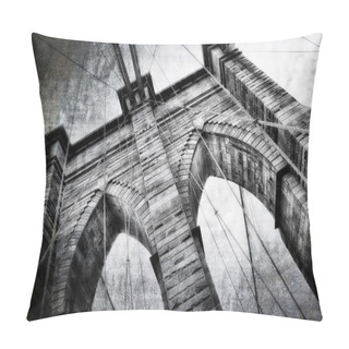 Personality  Brooklyn Bridge Detail View Vintage Black And White Pillow Covers