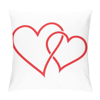 Personality  Couple Hearts Vector Icon, Valentines Day Illustration, Love Symbol. Pillow Covers