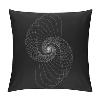 Personality  Snail Shape White Vector Image On Black Background. Esp 10 Pillow Covers