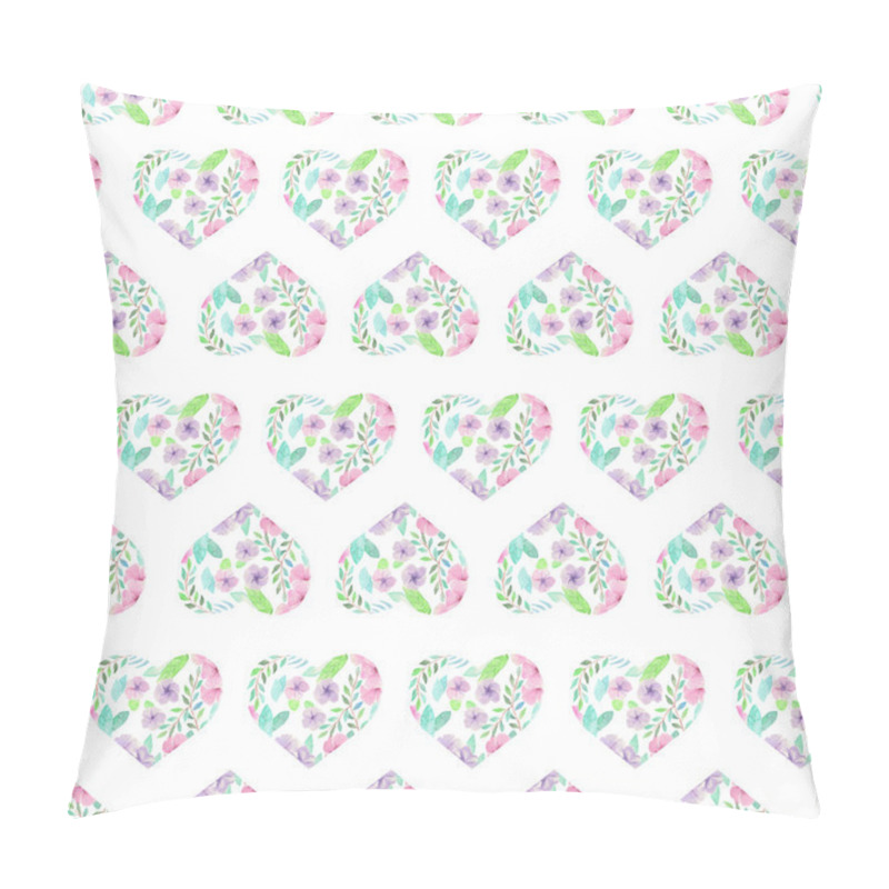 Personality  Seamless pattern of floral watercolor hearts pillow covers