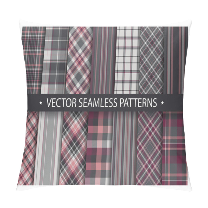 Personality  Set plaid pattern seamless. Tartan patterns fabric texture. Chec pillow covers