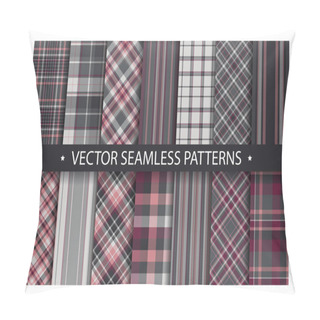 Personality  Set Plaid Pattern Seamless. Tartan Patterns Fabric Texture. Chec Pillow Covers