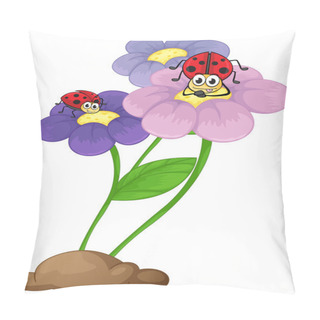 Personality  Flowers With Ladybugs Pillow Covers