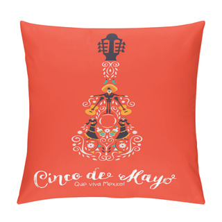Personality  Cinco De Mayo Card Of Mariachi Guitar Decoration Pillow Covers
