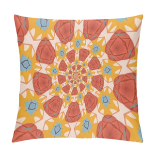 Personality  Psychedelic Mandala Style Abstract Background With Rough Paper Texture Illustration Pillow Covers