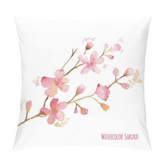 Personality  Watercolor Sakura Pillow Covers