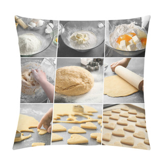 Personality  Collage Of Preparing Cookies  Pillow Covers