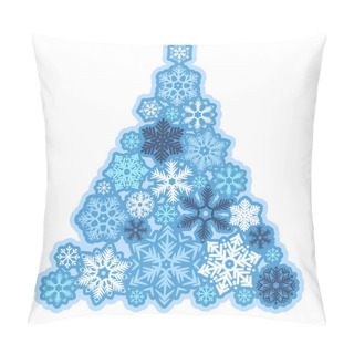 Personality  Christmas Tree Made Of Snowflakes Pillow Covers