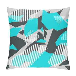 Personality  Geometric Camouflage Of Shapes And Lines. Print. Vector Pillow Covers