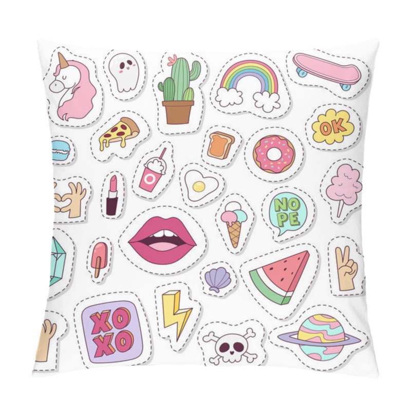 Personality  Hipster Patches Vector Set. Pillow Covers