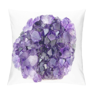 Personality  Beautiful Natural Purple Amethyst Geode Crystals Gemstone Isolat Pillow Covers