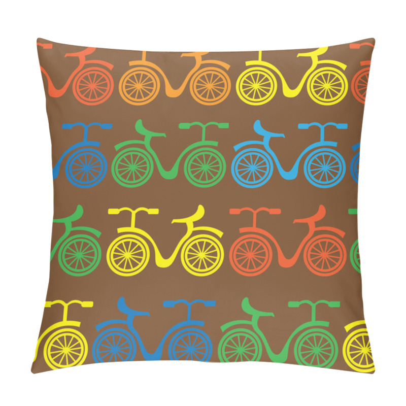 Personality  Multicolored Bikes Seamless Pattern Pillow Covers