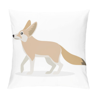 Personality  African Animal, Cute Fennec Icon Isolated On White Background, Small Funny Fox, Vector Pillow Covers