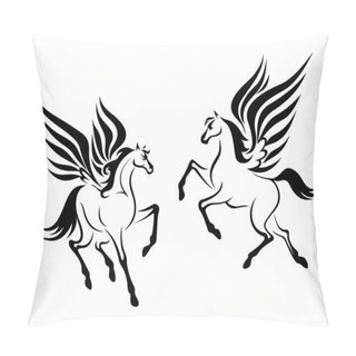 Personality  Black Pegasus Horse With Wings Pillow Covers