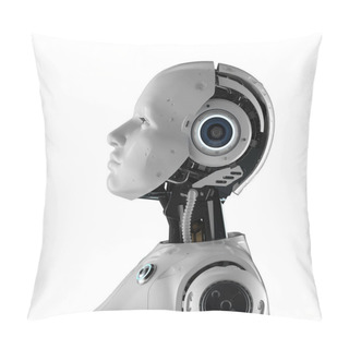 Personality  Female Cyborg Or Robot Side View Pillow Covers