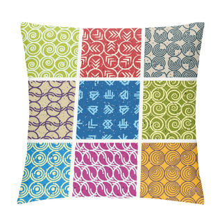 Personality  Retro Style Tiles Seamless Patterns Set. Pillow Covers