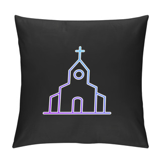 Personality  Big Church Blue Gradient Vector Icon Pillow Covers