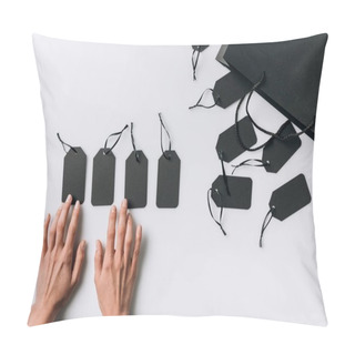 Personality  Female Hands And Blank Labels Pillow Covers