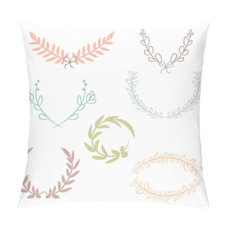 Personality  Vector Collection Of Laurels, Floral Elements And Banners Pillow Covers