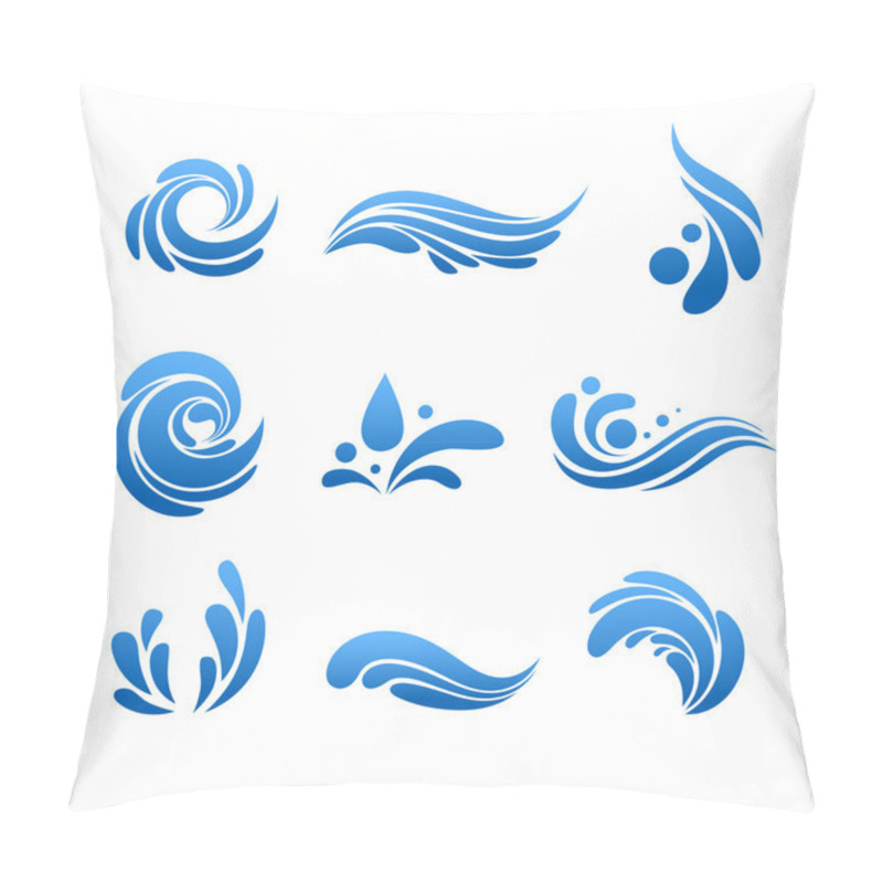 Personality  Water drop and splash icon vector set pillow covers