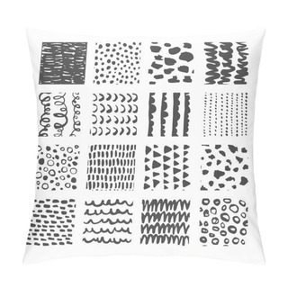 Personality  Set Of Hand Drawn Textures, Brush Strokes Pillow Covers