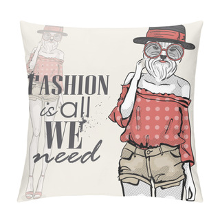 Personality  Vector Color Sketch Of Model Pillow Covers