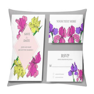Personality  Vector Iris Floral Botanical Flowers. Black And White Engraved Ink Art. Wedding Background Card Decorative Border. Pillow Covers