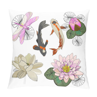 Personality  Colorful Drawing Lotus Set Pillow Covers