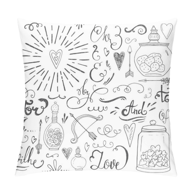 Personality  Romantic hand drawn elements pillow covers