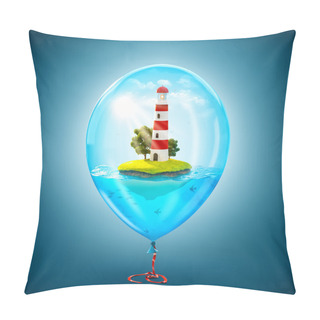 Personality  Fantastic Little Island With Lighthouse Pillow Covers