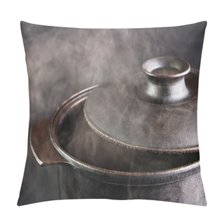 Personality  Steaming Iron Pot With Opened Cover Pillow Covers