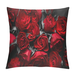 Personality  Red Roses Texture Background Pillow Covers