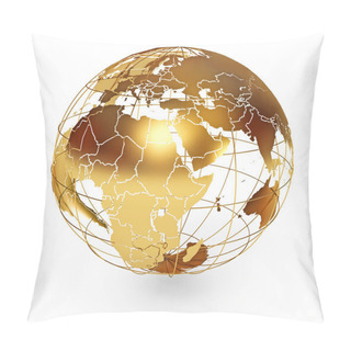 Personality  Gold Globe Pillow Covers