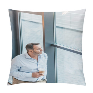Personality  Mature Businessman With Coffee Pillow Covers