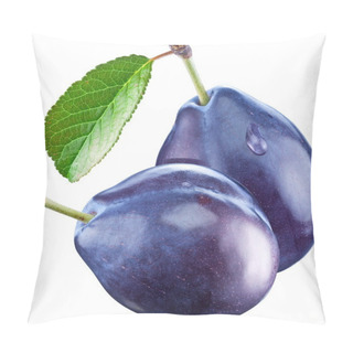 Personality  Two Plums With A Leaf Pillow Covers