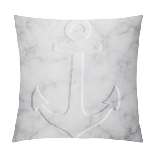 Personality  Ship Anchor Sign On Marble Background Pillow Covers