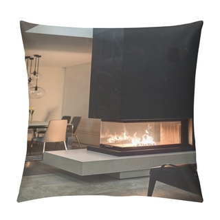 Personality Fireplace With Burning Fire Pillow Covers