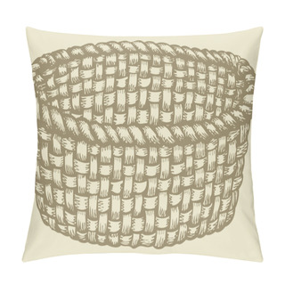 Personality  Vector Picture. Empty Wicker Basket Pillow Covers