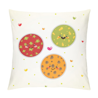 Personality  Cute Bacteria In Petri Dishes Pillow Covers
