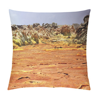 Personality  Dallol Mountain Rising 50-60 Ms.over The Salt Flats. Danakil-Ethiopia. 0322 Pillow Covers