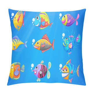 Personality A Group Of Beautiful Fishes Under The Sea Pillow Covers
