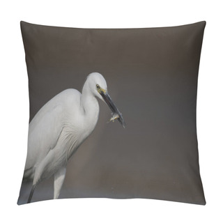 Personality  The Little Egret With Fish  Pillow Covers