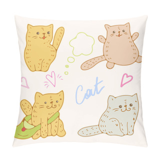 Personality  Funny Cartoon Kittens Pillow Covers