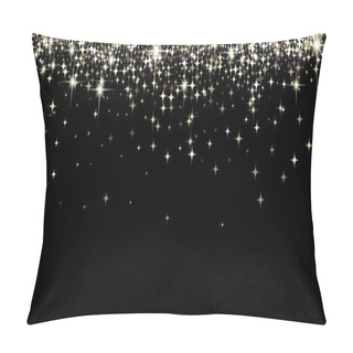 Personality  Black Shining Banner With Stars Pillow Covers