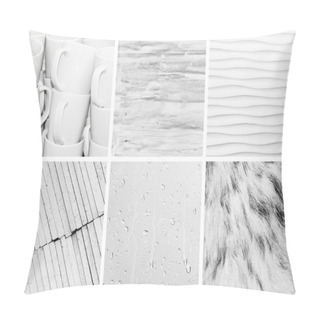 Personality  Collage Of Photos In White Colors Pillow Covers